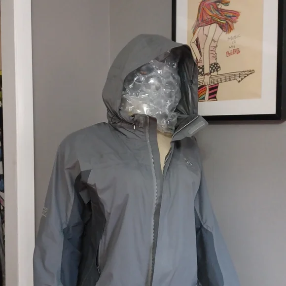 Outdoor Research Women's Shell Windbreaker hood zips into collar & side zip - Picture 12 of 15